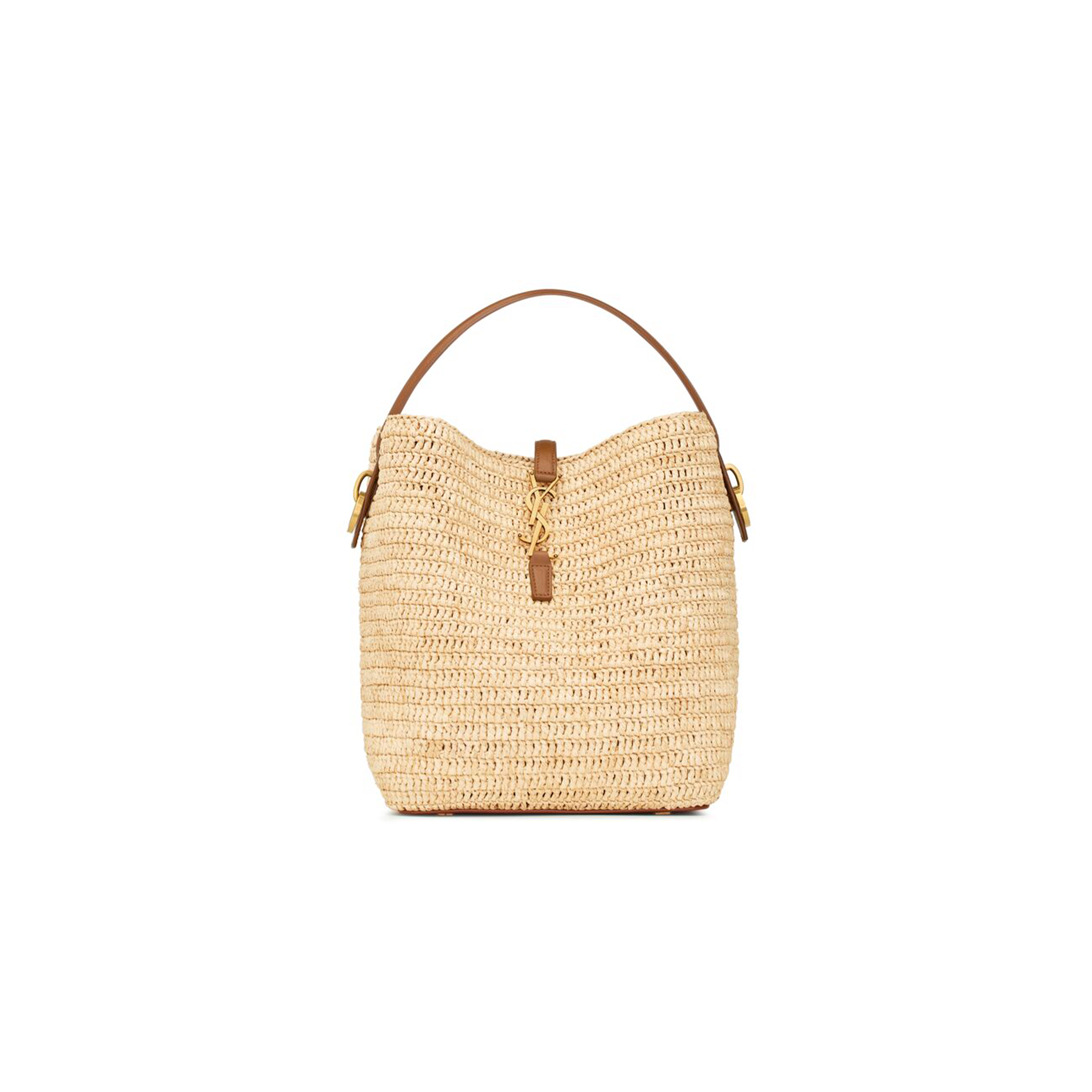 YSL LE 37 IN WOVEN RAFFIA AND VEGETABLE-TANNED LEATHER 773991GAAD72080 (20*25*16cm) YSL LE 37 IN WOVEN RAFFIA AND VEGETABLE-TANNED LEATHER 773991GAAD72080 (20*25*16cm)